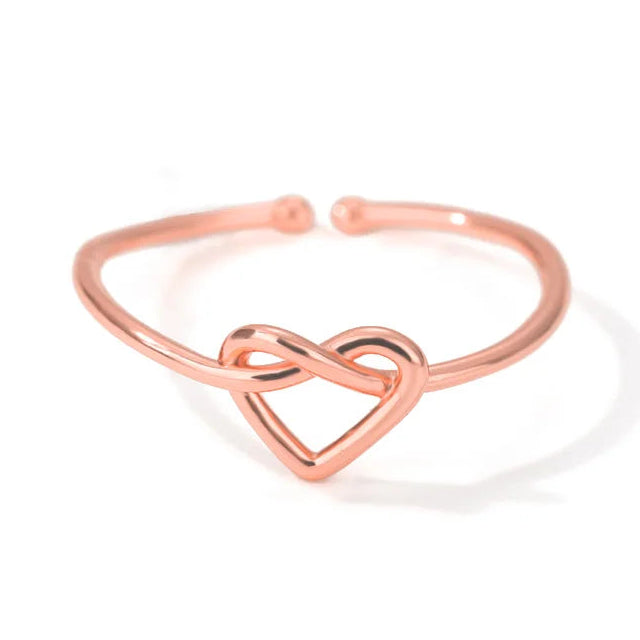 Ring met verweven hart roségoud