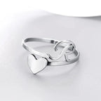 Bague Cœur Initiale Argent R