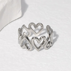 Bague Coeur Réglable Femme argent