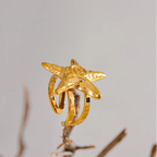 Gouden zeester schelpring voor dames