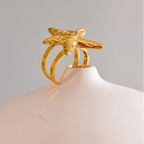 Gouden zeester schelpring voor dames