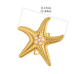 Gouden zeester schelpring