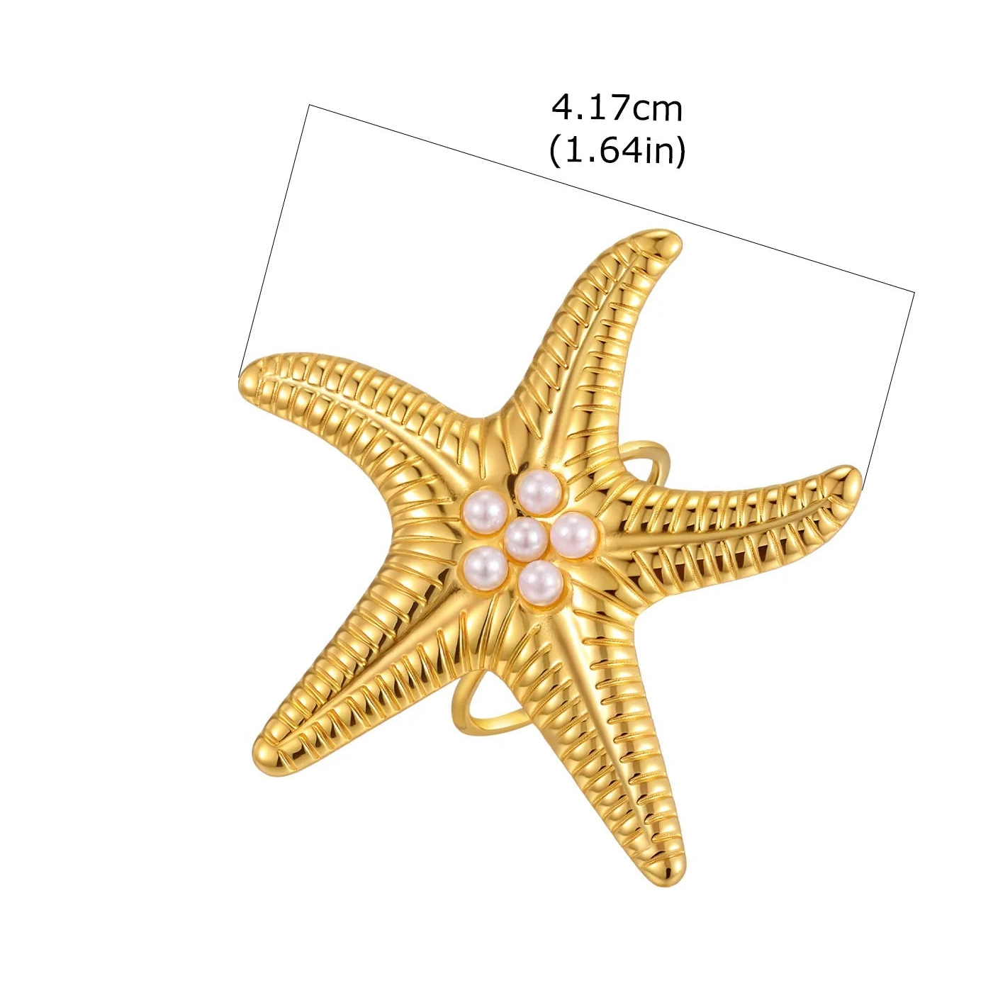 Gouden zeester schelpring