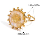 Ronde schelp ring in boho-stijl