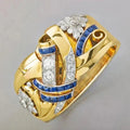 Vintage gouden ring met zirkonia 