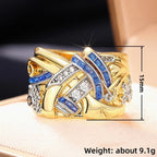 Vintage gouden ring met zirkonia 
