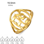 Holle ring voor man of vrouw met Joodse Hebreeuwse gravure