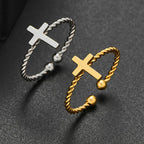 Bague Croix Anneau Entrelacé