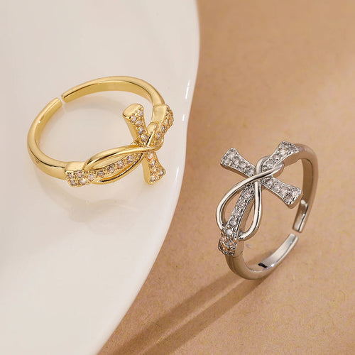 Ring Christelijk Kruis Zirkoon Dames