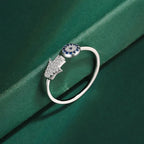 Beschermingsring voor dames met Arabische Fatma-hand in blauw zilver