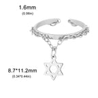 Designring met de <span data-glossary-id="etoile-de-david">Davidster</span>, een zilveren Joods symbool
