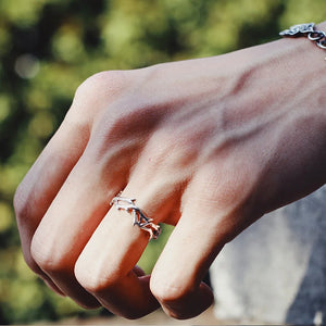 Bague en Branches de Corail Argentée