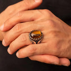 Bague en Pierre Oeil de Tigre Homme ou Femme
