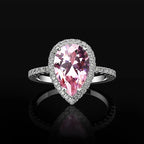 Bague en Zircon Goutte d'Eau rose