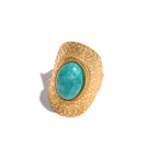 Bague Ethnique avec Pierre Naturelle amazonite