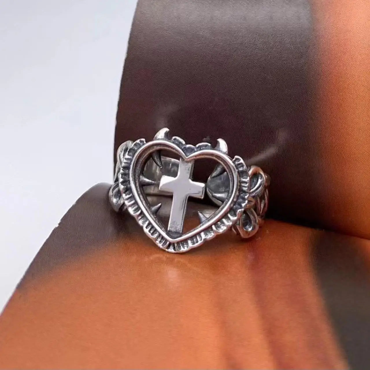 Christelijke Kruis Ring voor Dames Zilver