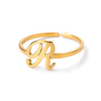 Fijne gepersonaliseerde ring met initiaal r
