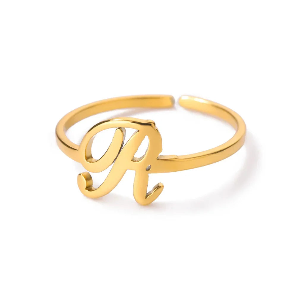 Fijne gepersonaliseerde ring met initiaal r
