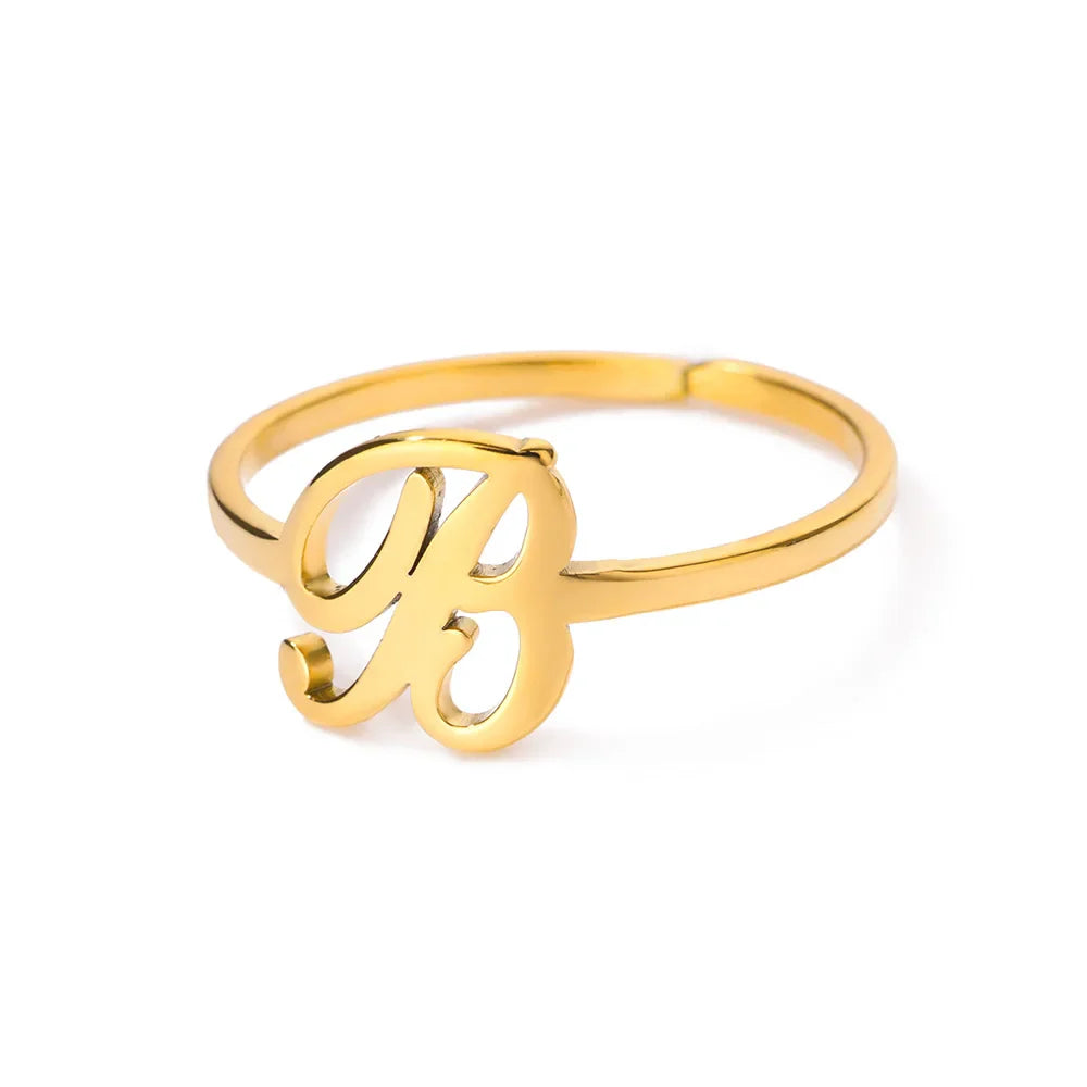 Fijne gepersonaliseerde ring met initiaal b
