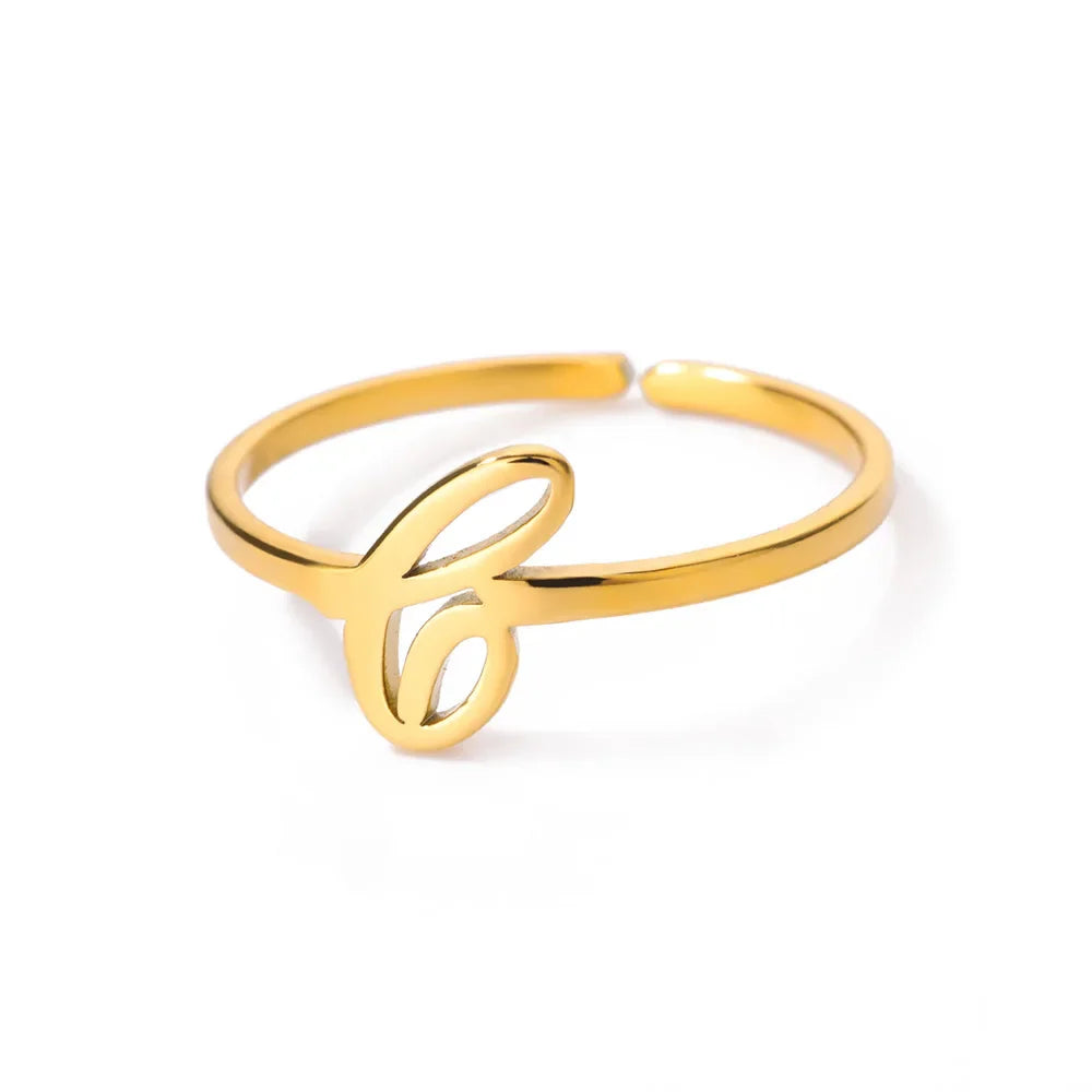 Fijne gepersonaliseerde ring met initiaal j