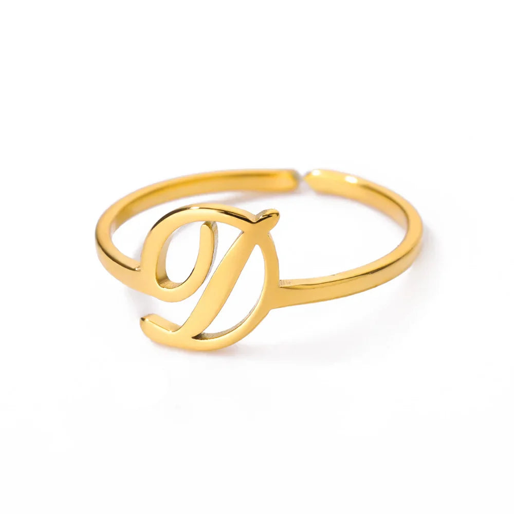 Fijne gepersonaliseerde ring met initiaal d