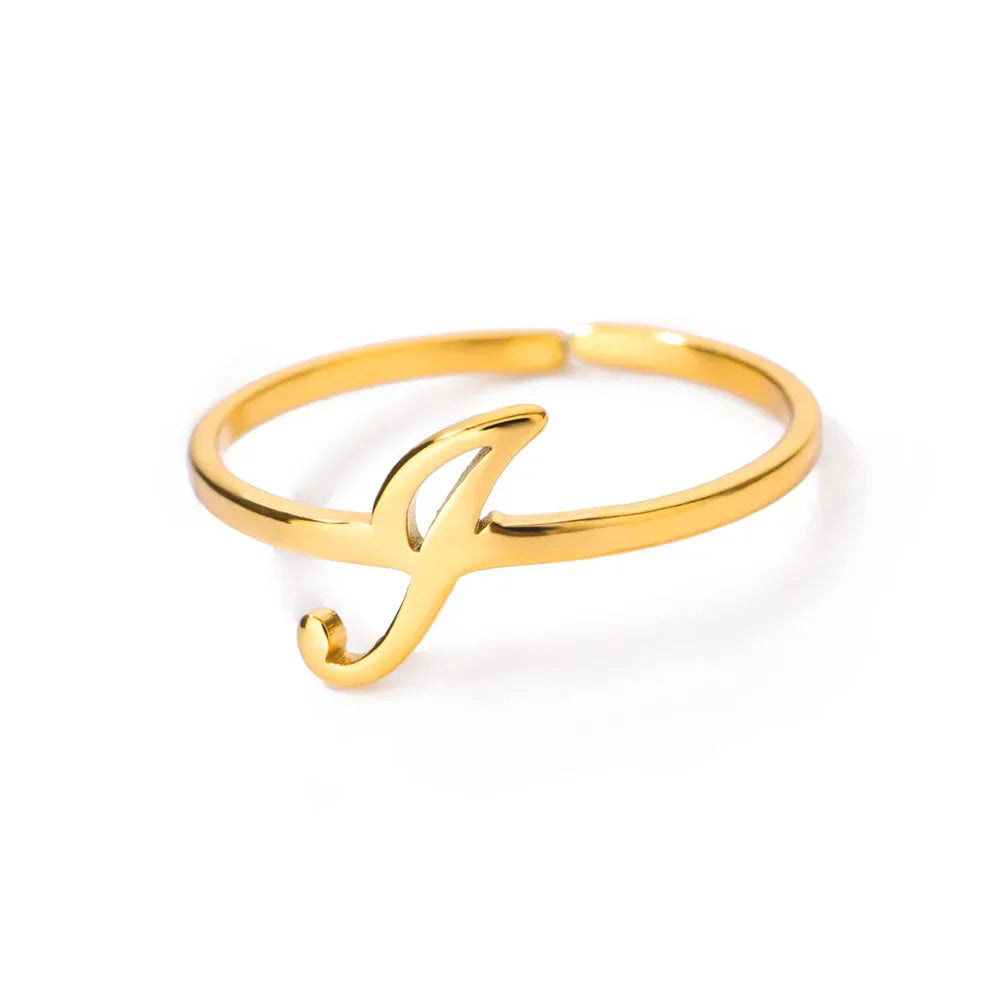 Fijne gepersonaliseerde ring met initiaal i