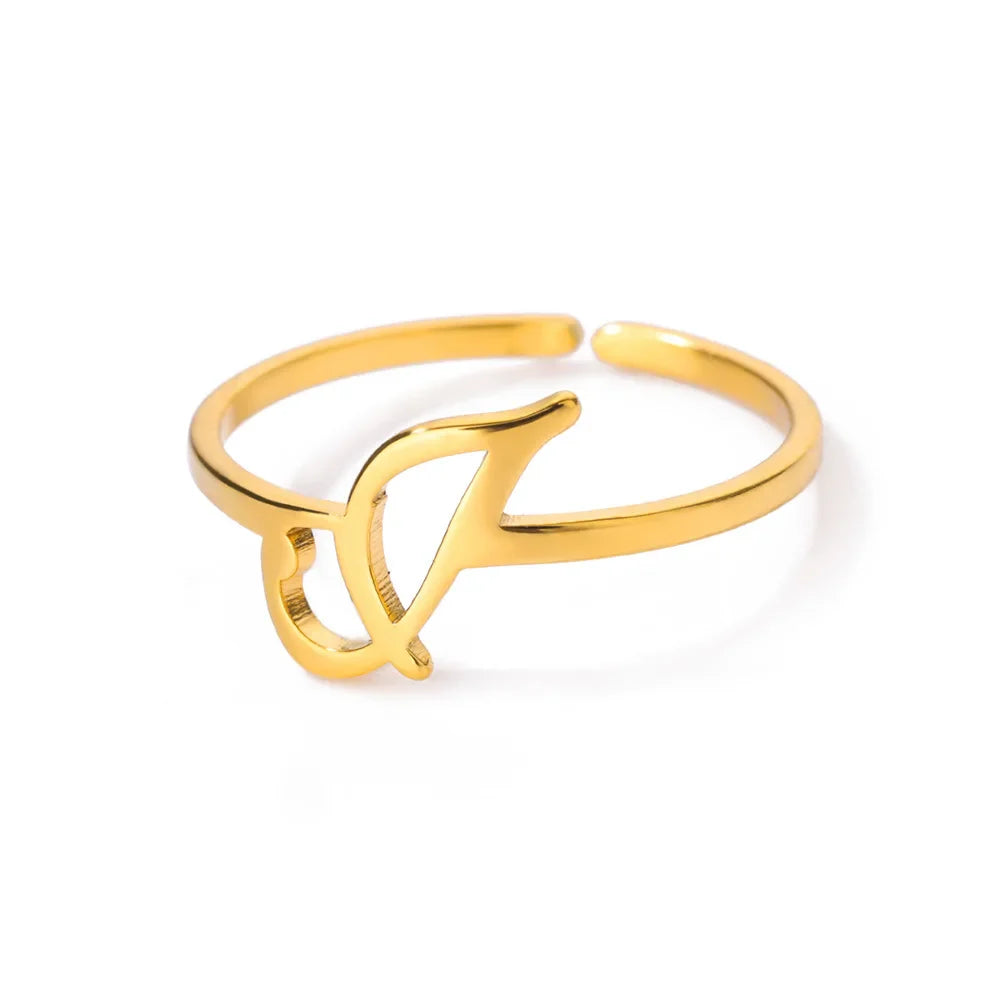 Fijne gepersonaliseerde ring met initiaal j