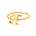 Fijne gepersonaliseerde ring met initiaal k