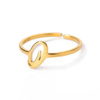 Fijne gepersonaliseerde ring met initiaal o