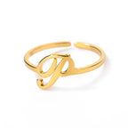 Fijne gepersonaliseerde ring met initiaal p