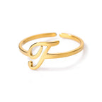 Fijne gepersonaliseerde ring met initiaal j