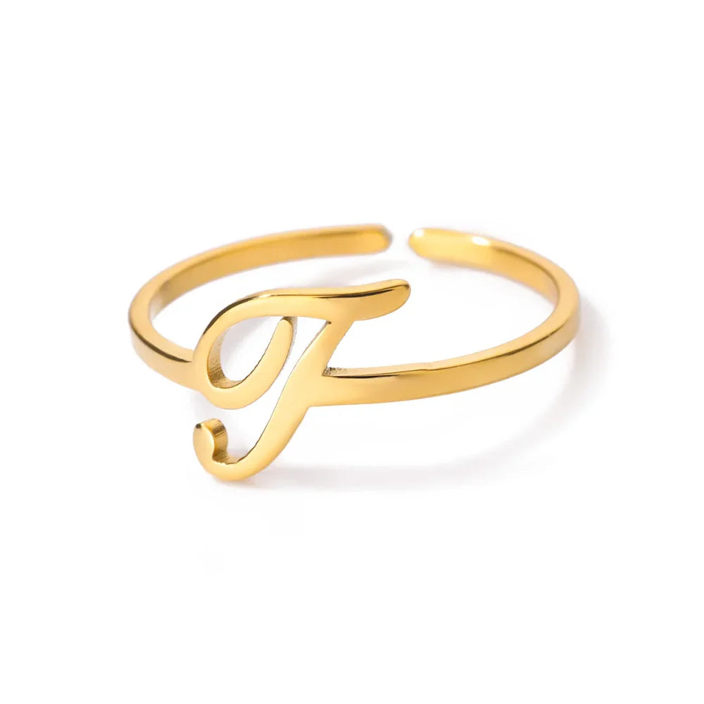 Fijne gepersonaliseerde ring met initiaal j