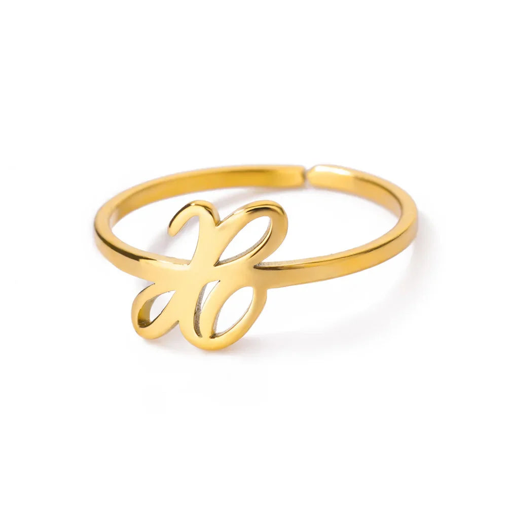 Fijne gepersonaliseerde ring met initiaal x