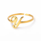 Fijne gepersonaliseerde ring met initiaal y