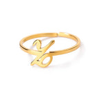 Fijne gepersonaliseerde ring met initiaal z
