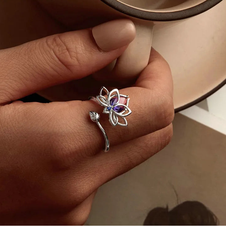 Bague Fleur de Lotus en Cristal