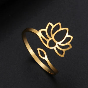 Bague Fleur de Lotus Femme or