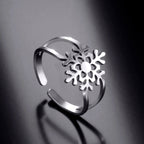Bague Flocon de Neige Femme Anneau argent