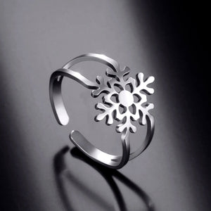 Bague Flocon de Neige Femme Anneau argent