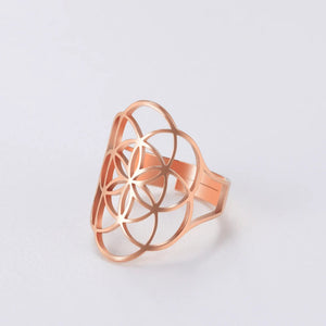 Bague Graine de Vie Femme Anneau or rose