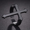 Bague Homme Chevalière Croix Chrétienne noir