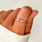 Infinity-ring eeuwige belofte en fonkelende kristallen roségoud en zilver