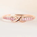Infinity-ring eeuwige belofte en fonkelende kristallen roségoud