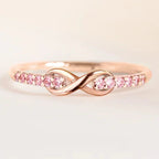 Infinity-ring eeuwige belofte en fonkelende kristallen roségoud