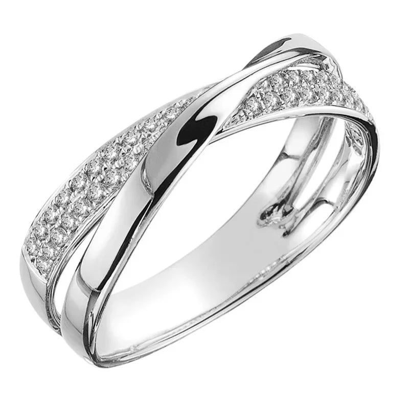 Oneindigheidsring met verstrengelde linten  zilver