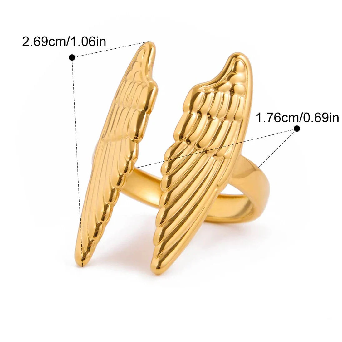 Brede ring met engelenvleugels