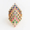 Brede regenboogring voor dames goud