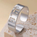 Brede ring met Joodse Hebreeuwse gravure in zilver