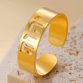 Brede ring met Joodse Hebreeuwse gravure in goud
