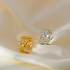 Brede ring met meerdere sterren zilver